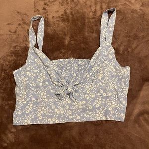 Floral Blue Tank and Crop Top